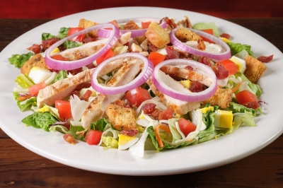 Grilled Chicken Salad with fresh greens, cheese, eggs, and croutons at Texas Roadhouse