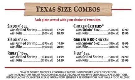 Texas Roadhouse combo meal